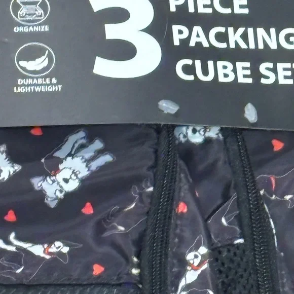 NWT Marc Tetro 3 pc dog favorites Black Packing Cube Set - Picture 6 of 8